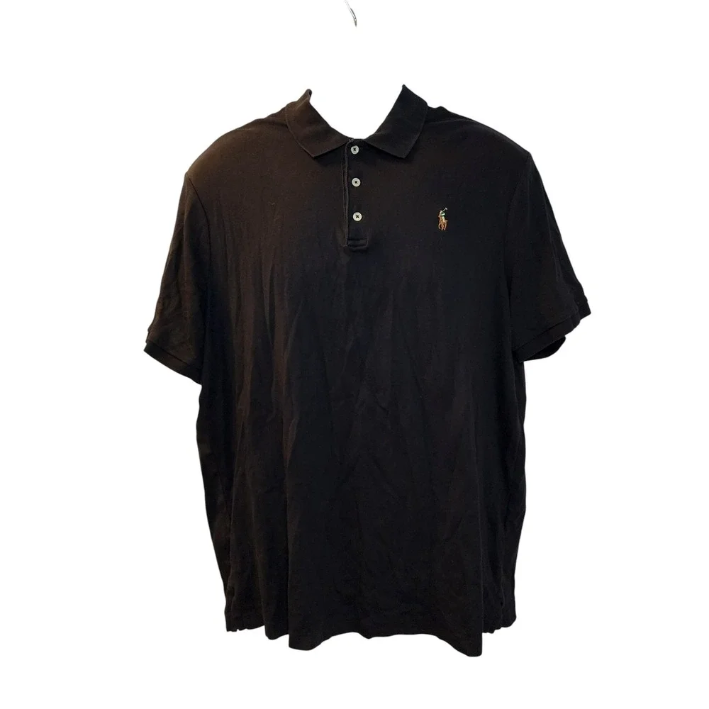 Polo Ralph Lauren‎ Mens Classic Fit Short Sleeve Polo Shirt Black XL Multi Pony